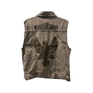 Ksubi NWT Hypnosis Men's Classic Denim Jean Vest Size XL Gray Distressed Logo